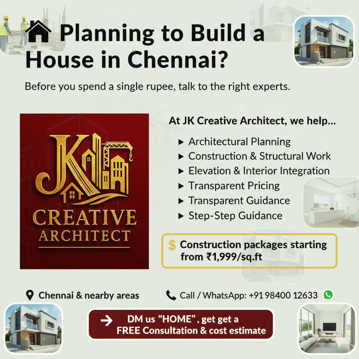 🏠 Planning to Build a House in Chennai? Before you spend a single rupee, talk to the right experts.